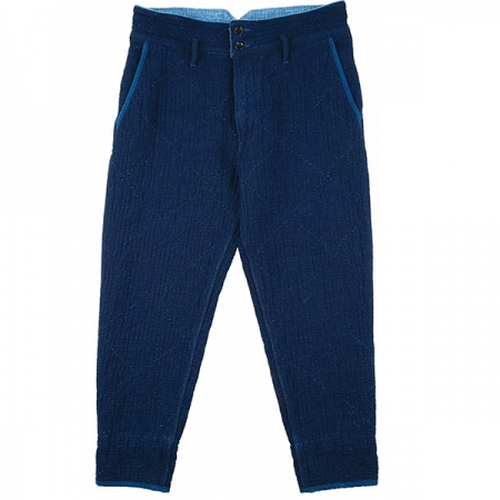 SASHIKO GREASE PANTS BLUE -SIZE XL - film 